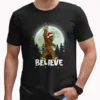 Rock and Roll Santa Bigfoot Christmas Shirt Funny Believe Sasquatch Tee