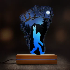 Rock On Bigfoot Footprint 3D Lamp Mountain Night Scene LED Light