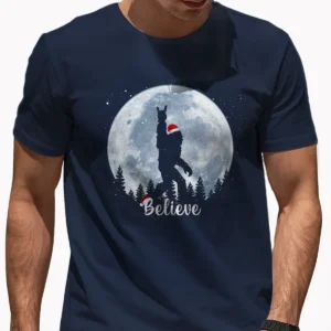 Rock Roll Bigfoot Full Moon Christmas Shirt Funny