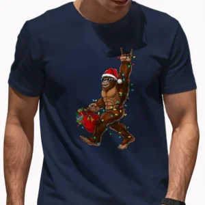 Rockin' Christmas Bigfoot Shirt Believe Sasquatch Gift Funny