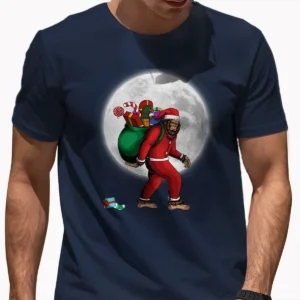 Santa Bigfoot Full Moon Christmas Shirt Funny Sasquatch Gift