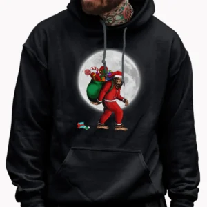 Santa Bigfoot Full Moon Christmas Shirt Funny Sasquatch Gift