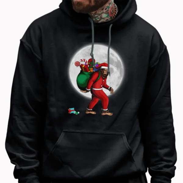 Santa Bigfoot Full Moon Christmas Shirt Funny Sasquatch Gift