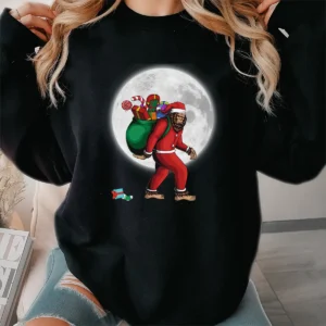 Santa Bigfoot Full Moon Christmas Shirt Funny Sasquatch Gift
