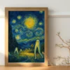 Starry Night Fresno Nightcrawler Poster Funny Cryptid Art Wall Decor
