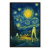Starry Night Fresno Nightcrawler Poster Funny Cryptid Art Wall Decor