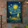 Starry Night Fresno Nightcrawler Poster Funny Cryptid Art Wall Decor