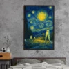Starry Night Fresno Nightcrawler Poster Funny Cryptid Art Wall Decor