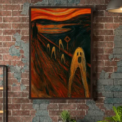 5 Best Fresno Nightcrawler Posters for Lovers of Weird Art 4 "The Scream" Fresno Nightcrawler Poster Funny Cryptid Art Wall Decor