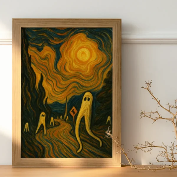 Trippy Fresno Nightcrawler Poster Weird Surrealist & Psychedelic Wall Art