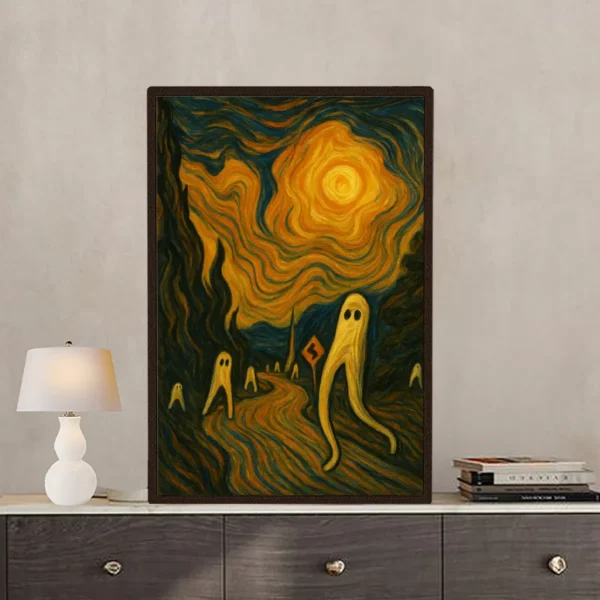 Trippy Fresno Nightcrawler Poster Weird Surrealist & Psychedelic Wall Art