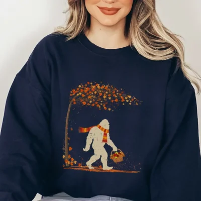 Vintage Bigfoot Fall Shirt Cozy Autumn Sasquatch Thanksgiving