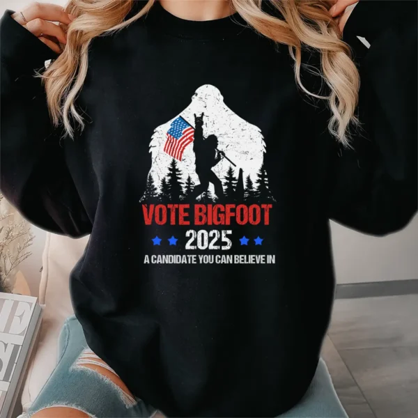 Vote Bigfoot 2025 Shirt Funny Political Campaign & Election Tee