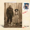 Personalized Bigfoot 1910s Portrait Card Custom Photo & Text Christmas Greeting Card Gift