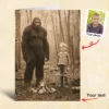 Personalized Bigfoot 1910s Portrait Card Custom Photo & Text Christmas Greeting Card Gift