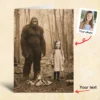 Personalized Bigfoot 1910s Portrait Card Custom Photo & Text Christmas Greeting Card Gift