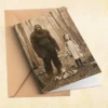 Personalized Bigfoot 1910s Portrait Card Custom Photo & Text Christmas Greeting Card Gift