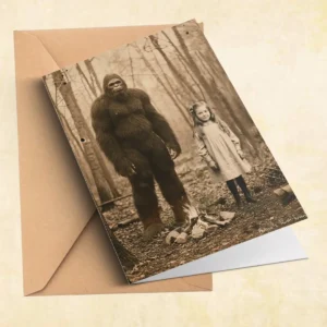 Personalized Bigfoot 1910s Portrait Card Custom Photo & Text Christmas Greeting Card Gift