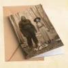 Personalized Bigfoot 1910s Portrait Card Custom Photo & Text Christmas Greeting Card Gift