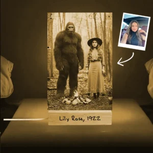 Personalized Bigfoot 1910s Portrait LED Lamp Custom Photo & Text Christmas Night Light Gift