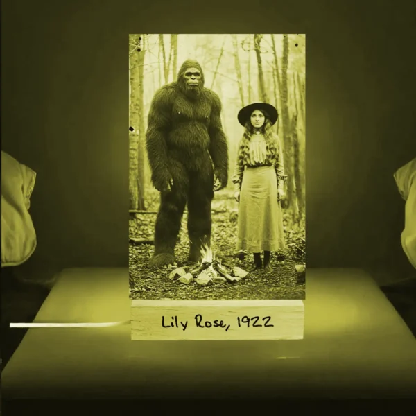 Personalized Bigfoot 1910s Portrait LED Lamp Custom Photo & Text Christmas Night Light Gift