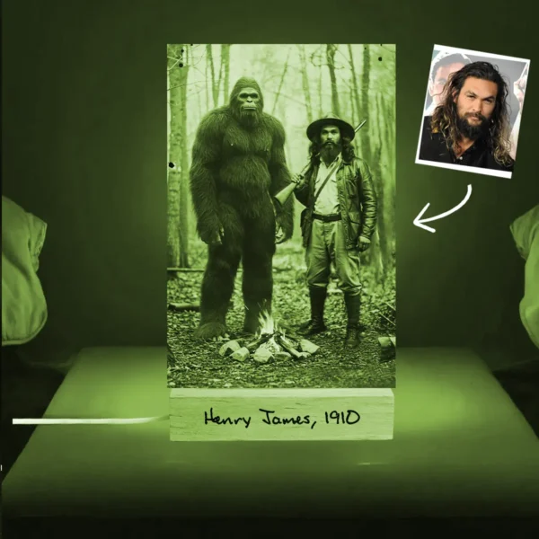 Personalized Bigfoot 1910s Portrait LED Lamp Custom Photo & Text Christmas Night Light Gift