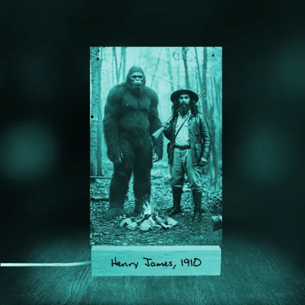 Personalized Bigfoot 1910s Portrait LED Lamp Custom Photo & Text Christmas Night Light Gift