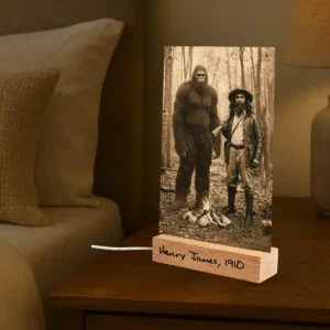 Personalized Bigfoot 1910s Portrait LED Lamp Custom Photo & Text Christmas Night Light Gift