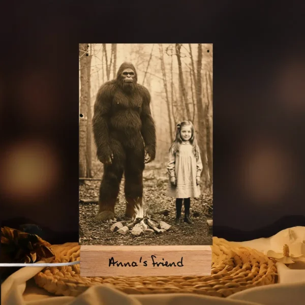 Personalized Bigfoot 1910s Portrait LED Lamp Custom Photo & Text Christmas Night Light Gift