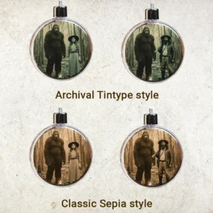 Personalized Bigfoot 1910s Portrait Ornament Custom Art From Your Photo, Unique Historical Gift
