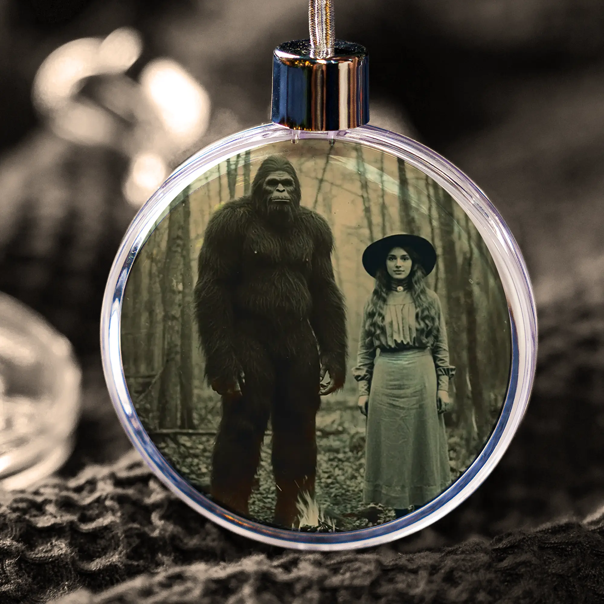 Personalized Bigfoot 1910s Portrait Ornament | Custom Art From Your Photo, Unique Historical Christmas Gift 4 Personalized Bigfoot 1910s Portrait Ornament Custom Art From Your Photo, Unique Historical Gift