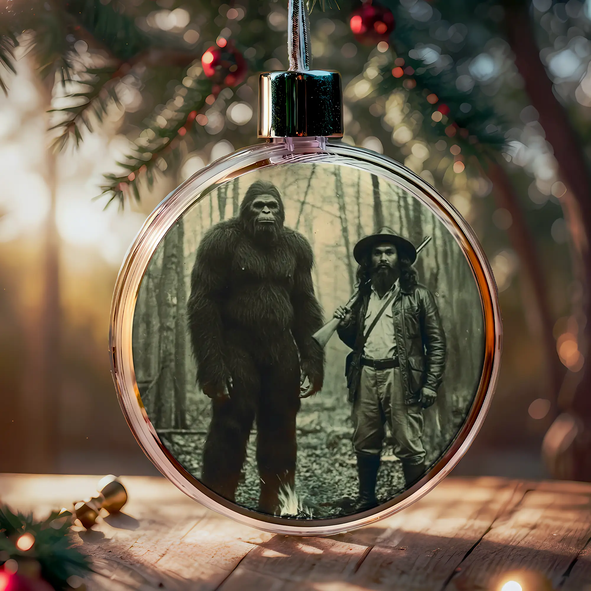Personalized Bigfoot 1910s Portrait Ornament | Custom Art From Your Photo, Unique Historical Christmas Gift 7 Personalized Bigfoot 1910s Portrait Ornament Custom Art From Your Photo, Unique Historical Gift