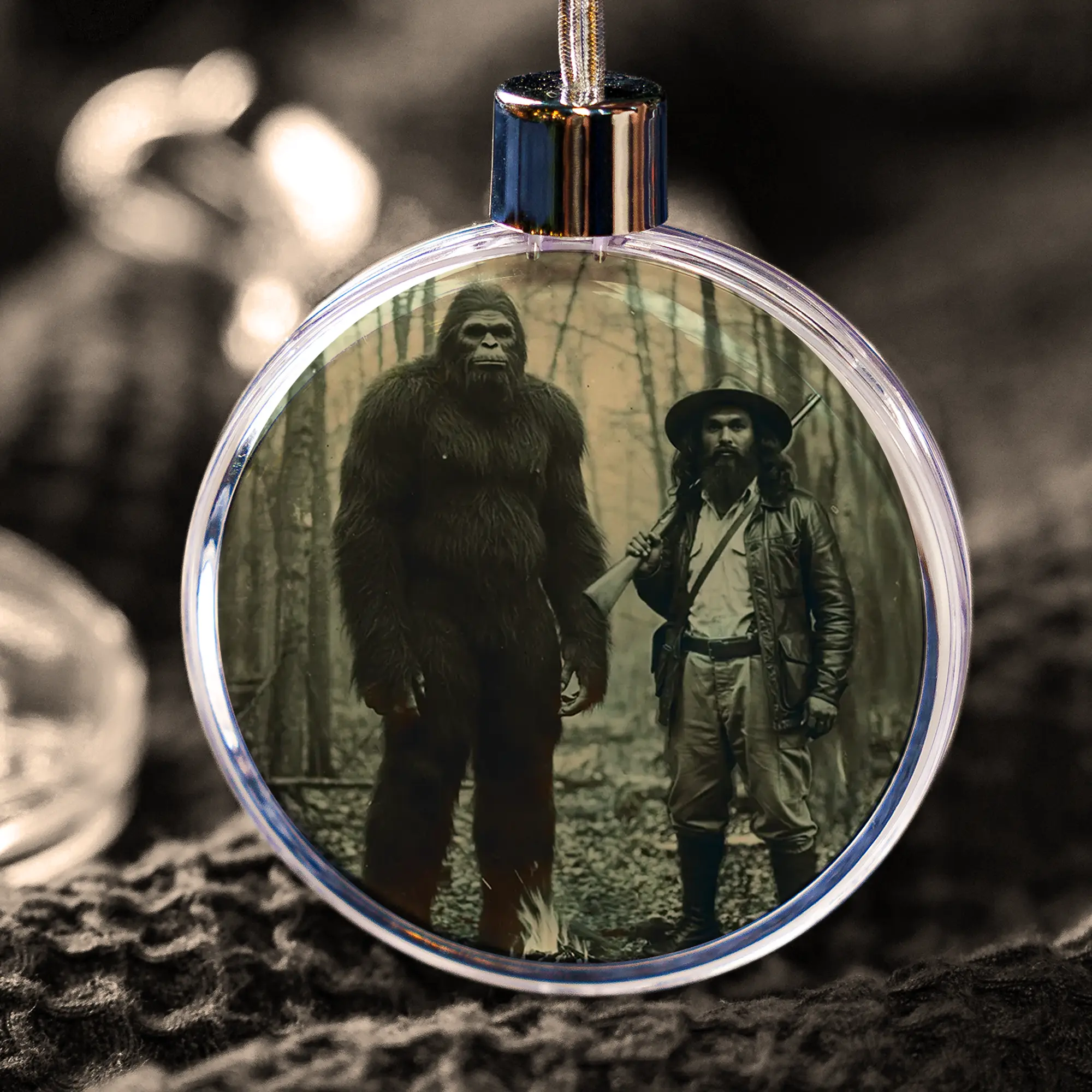 Personalized Bigfoot 1910s Portrait Ornament | Custom Art From Your Photo, Unique Historical Christmas Gift 8 Personalized Bigfoot 1910s Portrait Ornament Custom Art From Your Photo, Unique Historical Gift