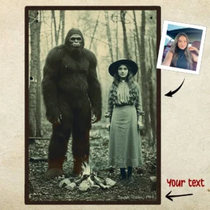 Personalized Bigfoot 1910s Portrait Poster Custom Photo & Text Historical Wall Decor Christmas Gift