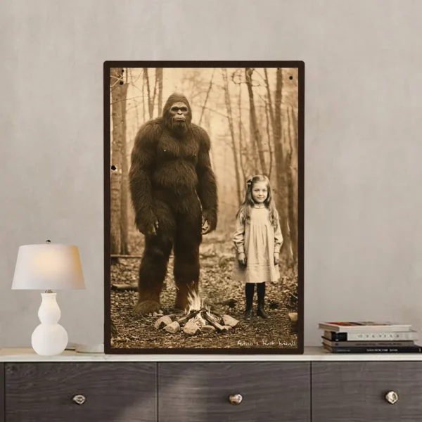 Personalized Bigfoot 1910s Portrait Poster Custom Photo & Text Historical Wall Decor Christmas Gift