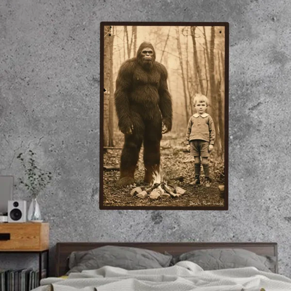Personalized Bigfoot 1910s Portrait Poster Custom Photo & Text Historical Wall Decor Christmas Gift