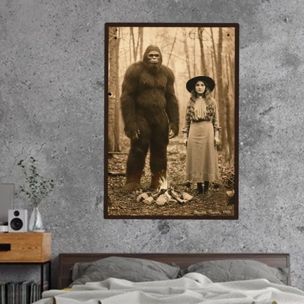 Personalized Bigfoot 1910s Portrait Poster Custom Photo & Text Historical Wall Decor Christmas Gift