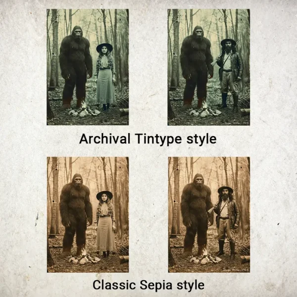 Personalized Bigfoot 1910s Portrait Poster Custom Photo & Text Historical Wall Decor Christmas Gift