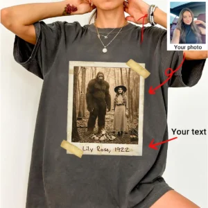 Personalized Bigfoot 1910s Portrait Shirt Custom Historical Photo Tee, Gift for Him or Her