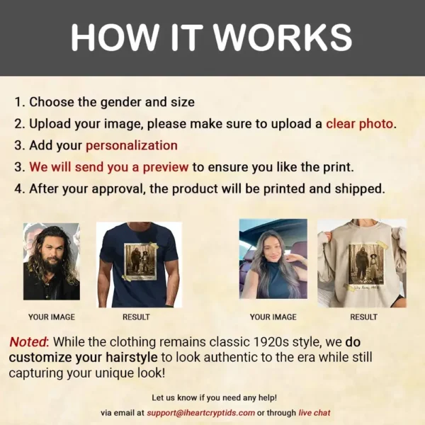 Personalized Bigfoot Portrait Shirt | Custom Historical Photo Tee, Unique Christmas Gift for Him or Her - Image 11