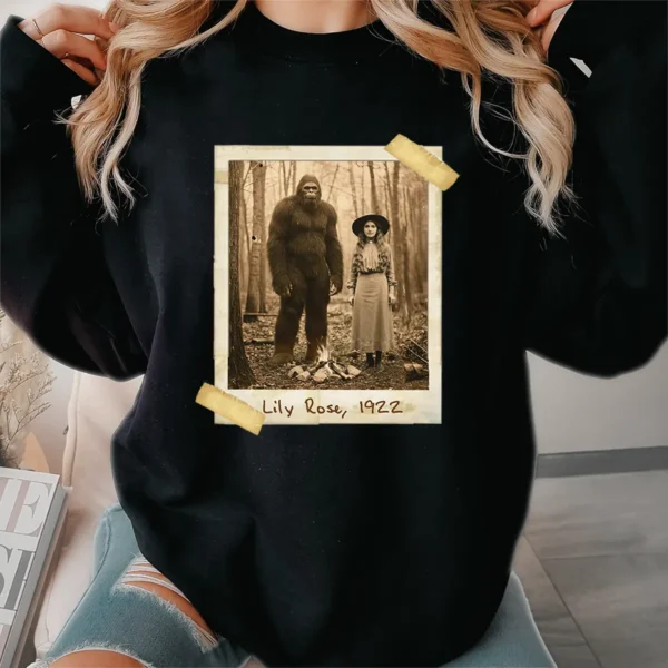 Personalized Bigfoot 1910s Portrait Shirt Custom Historical Photo Tee, Unique Christmas Gift for Him or Her