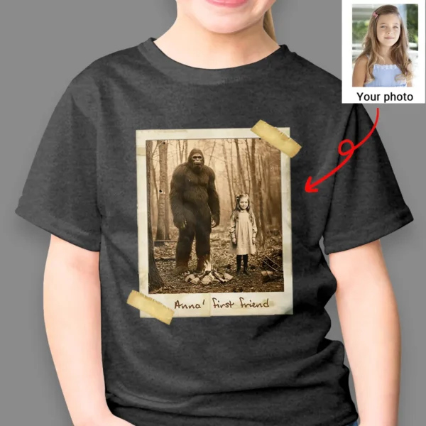 Personalized Bigfoot 1910s Portrait Shirt Custom Historical Photo Tee, Unique Christmas Gift for Him or Her