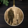 Personalized Bigfoot 1910s Portrait Wooden Ornament Custom Historical Art From Photo