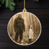 Personalized Bigfoot 1910s Portrait Wooden Ornament Custom Historical Art From Photo