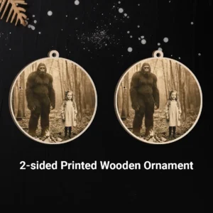 Personalized Bigfoot 1910s Portrait Wooden Ornament Custom Historical Art From Photo