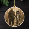 Personalized Bigfoot 1910s Portrait Wooden Ornament Custom Historical Art From Photo