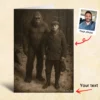 Personalized Bigfoot 1920s Photo Christmas Card Custom Face Vintage Greeting Card