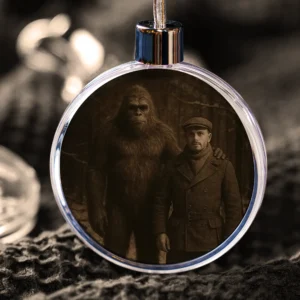 Personalized Bigfoot 1920s Photo Christmas Ornament Custom Face Vintage Gift