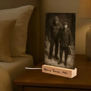 Personalized Bigfoot 1920s Photo LED Lamp | Custom Face & Engraved Base Night Light 20 Personalized Bigfoot 1920s Photo LED Lamp Custom Face & Engraved Base Night Light