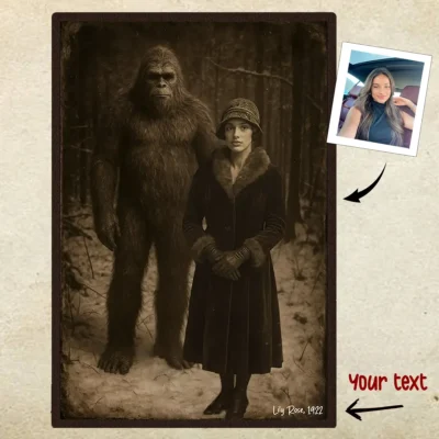 Personalized Bigfoot 1920s Photo Poster Custom Face Vintage Wall Art